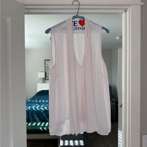 Eloquii White Sleeveless Semi-Sheer Blouse